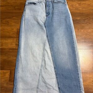 Jessica Simpson Light and Dark Blue Denim maxi Skirt size 12